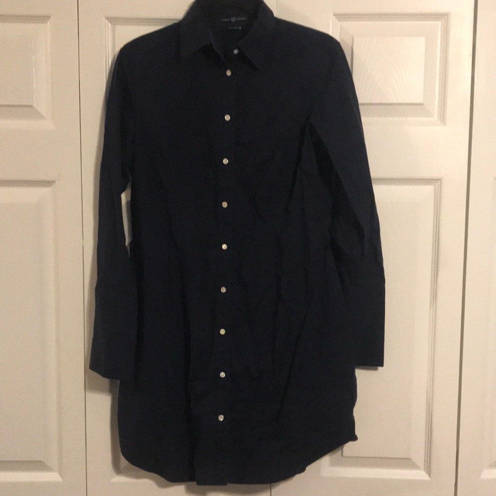 Button down navy dress